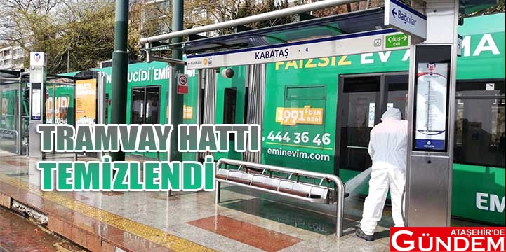 TOPLU ULAŞIM HATLARINDA HİJYEN ÇALIŞMALARI... TRAMVAY HATTI TEMİZLENDİ-1